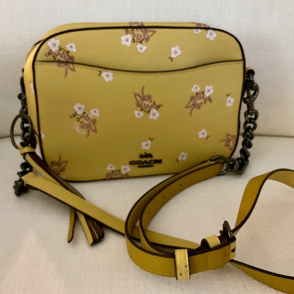 Coach camera bag with floral bow print (coach F29347) and wallet